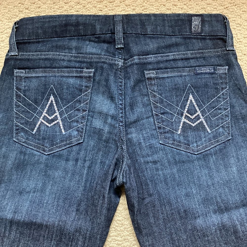 7 For All Mankind A Pocket jeans w/rhinestones, size 26